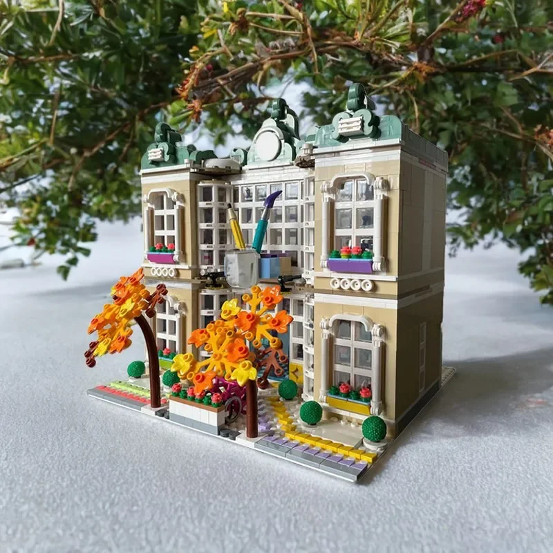 Ensemble de blocs de construction modulaires MOC Art School, 1789 pièces, Design classique, amusant pour les enfants et les adultes, assemblage facile!