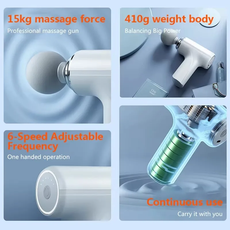 Fascia Gun Professional Muscle Massager Relaxation Device Massage Fitness Vibrator Multifunctional Mini Home Electric Tool