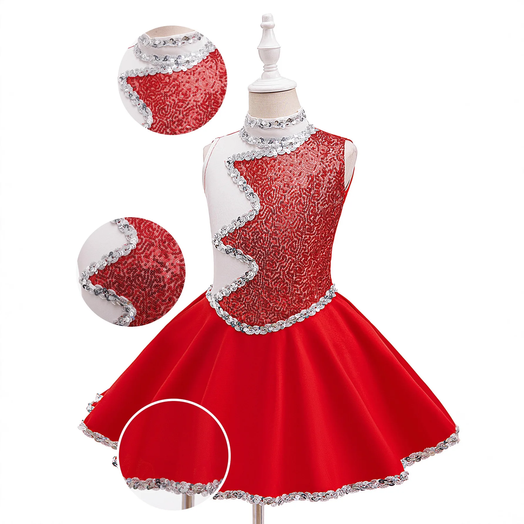 الأطفال الباليه تنورة الفتيات أزياء الرقص الترتر فستان للفتيات عيد الميلاد السنة الجديدة الرسمية مساء ثوب أداء الجاز #3