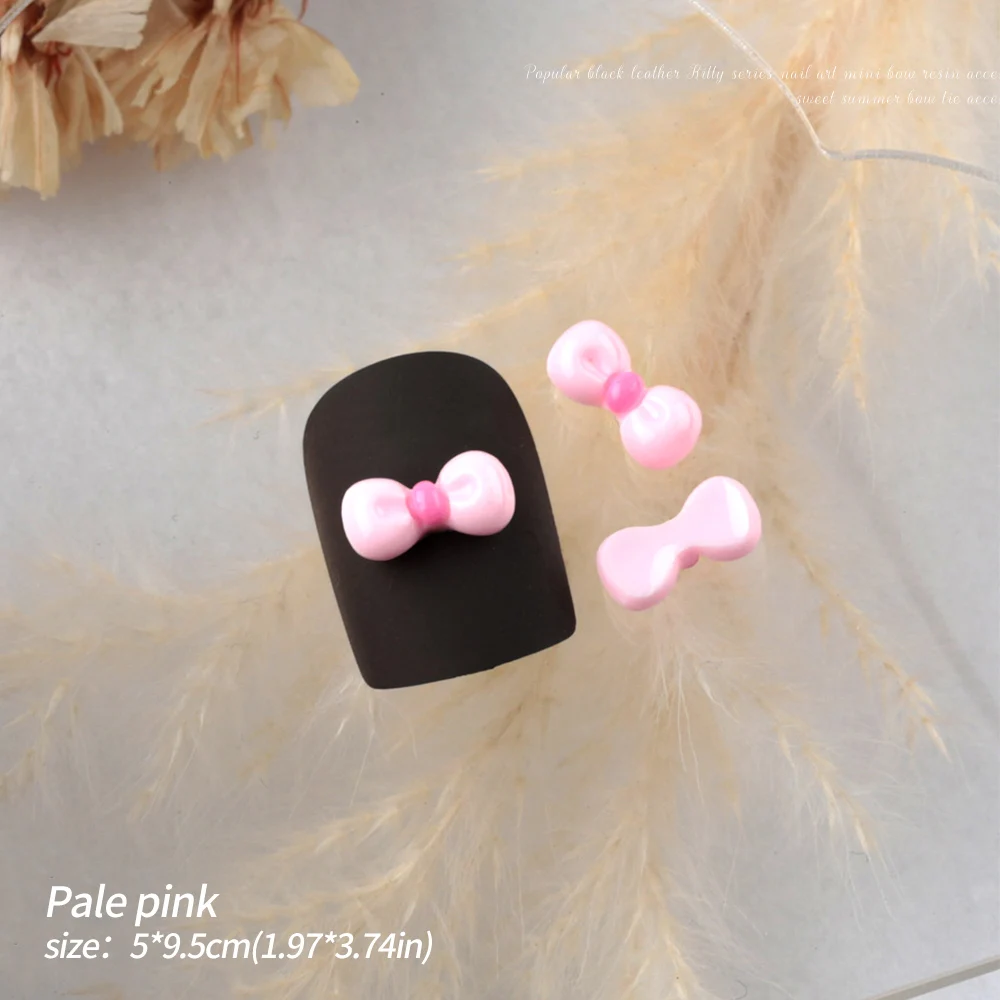 12 siatek Kawaii czerwona różowa kokardka zawieszki do paznokci Cartoon Flatback wstążka z żywicy Bowknot dżetów Mini koreańskie DIY dekoracje do Manicure