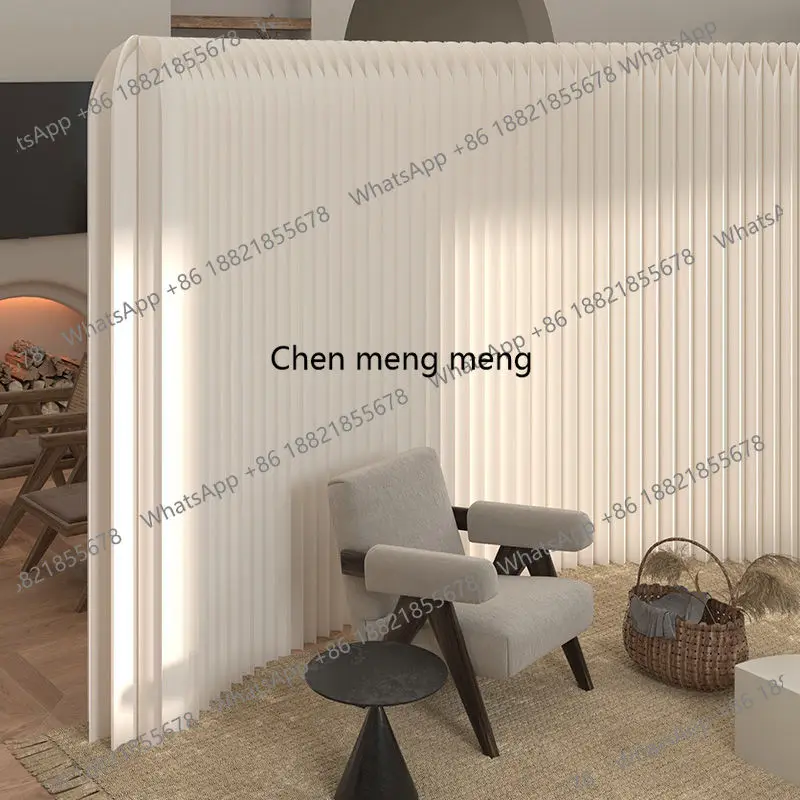 White Portable Room Divider Folding Organ Paper Partition Movable Wall Panel Screen for Home Office Bedroom