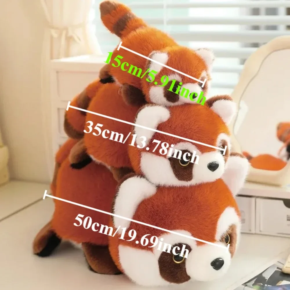 Niedlicher roter Panda, wendbares Plüschtier, sensorische Zappel-Kuscheltiere, doppelseitiges Panda-Plüschtier, wie ein echtes Geschenk für Erwachsene, Kinder, Mädchen