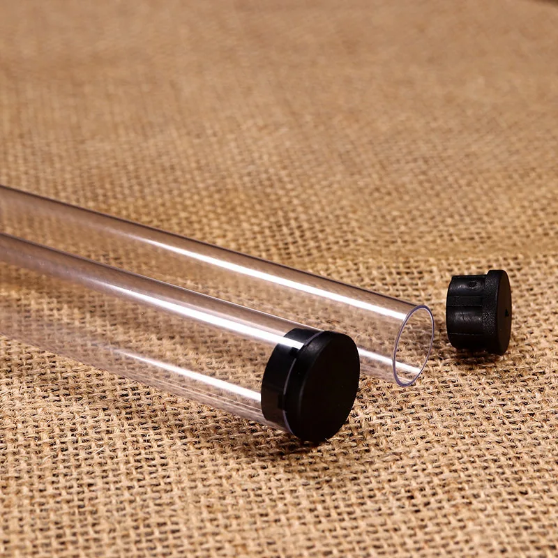 Naxilai, 10 шт., с крышкой, прозрачная трубка для хранения ПК, толщина 1 мм, многофункциональная круглая трубка для хранения школьных канцелярских принадлежностей, пенал для инструментов