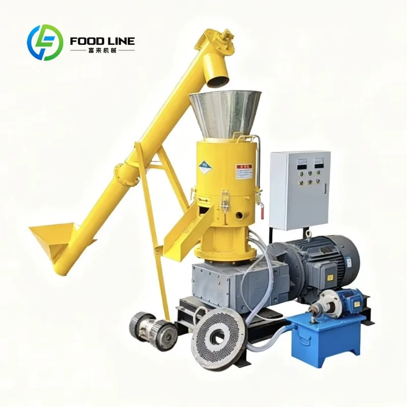 Custom flat‑mold pellet forming equipment small granule processing assembly for sawdust home‑workshop particle production line