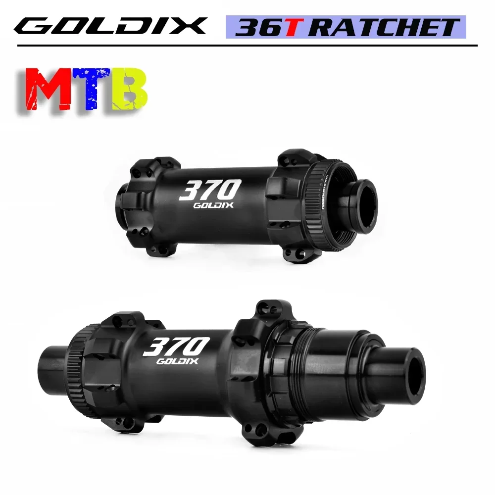 Goldix m370 mtb hub catraca 36t 28 buraco centro bloqueio freio a disco tração reta mtb hub através/qr 148mm 141mm para shimano sram