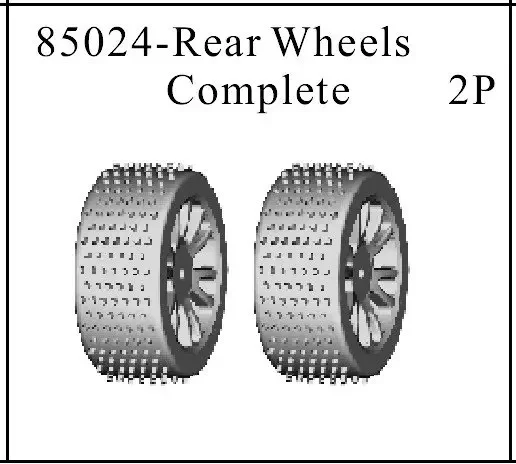 HSP part 85024 White Rear Wheels Complete 2P for HISPEED 1/16 RC Buggy 94185 94285