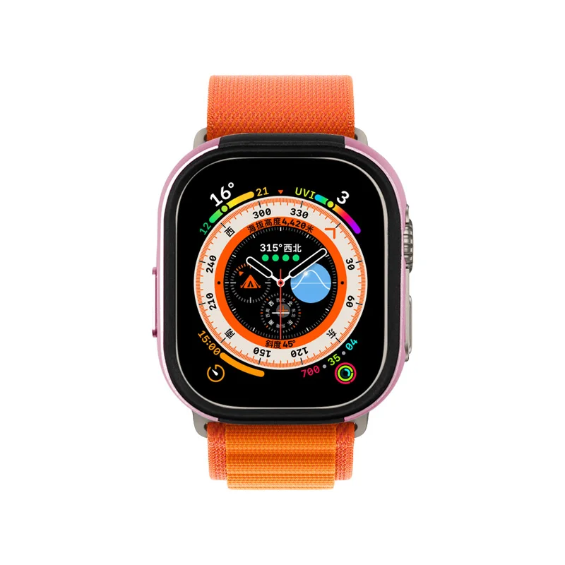 

KZDOO Defender чехол для часов резиновая мягкая внутренняя рамка защитный чехол алюминиевый противоударный бампер край для Apple Watch Ultra 49 мм