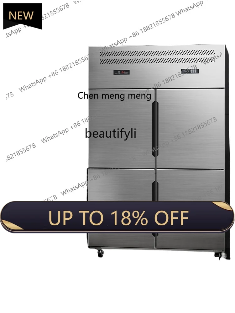 

New arrive Four-Door Refrigerator Commercial Cafeteria Restaurant Kitchen Air-Cooled Refrigerated Cabinet Freezer Commercial