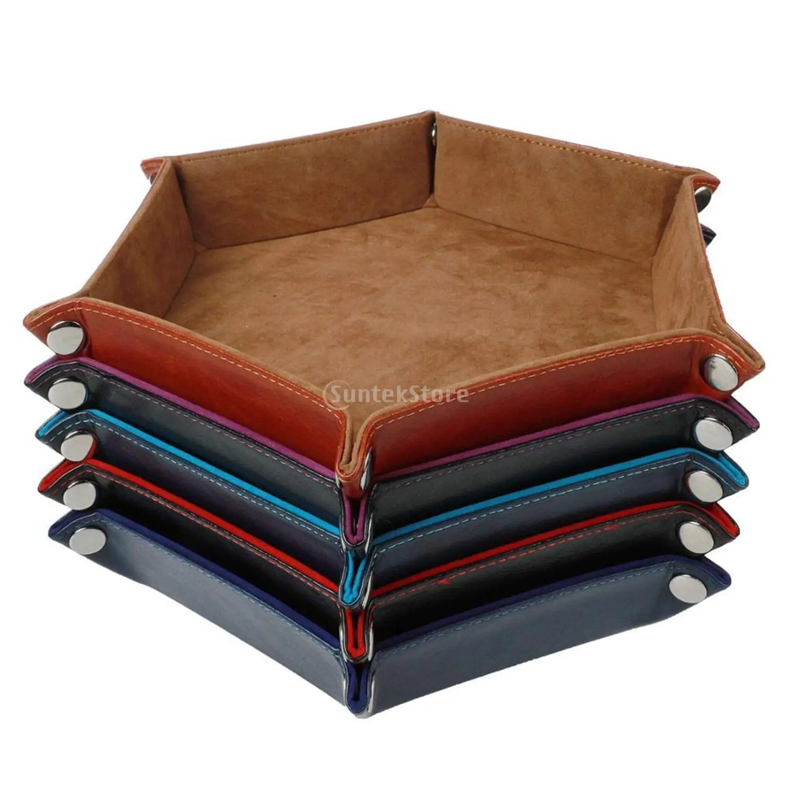 Có Thể Gập Lại Xúc Xắc Khay Da PU Lục Giác Gấp Xúc Xắc Khay Hộp Xúc Xắc Trò Chơi Khay Để Nhập Vai DND Trò Chơi Xúc Xắc Bàn Bảo Quản board Game