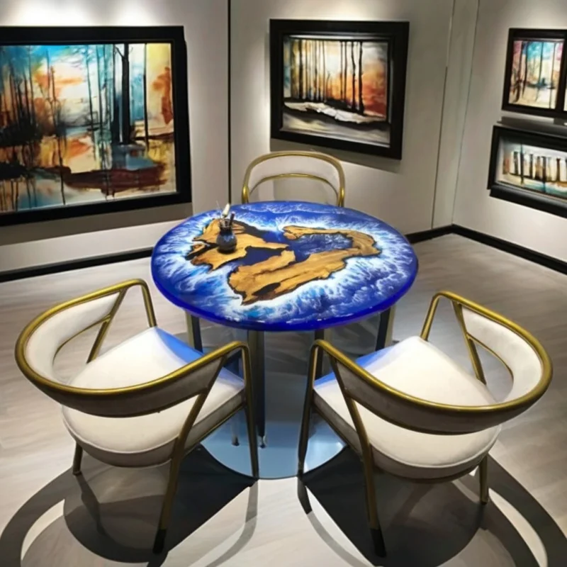 custom.Modern Resin Art Acacia Wood Epoxy River Dining Table Waterproof Rectangle Design Wedding & Anniversary Celebrations