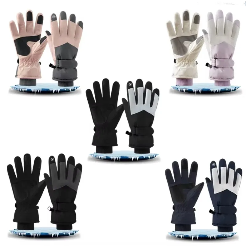 قفازات شتوية جديدة مقاومة للرياح مقاومة للماء تعمل باللمس للرجال والنساء مع قفازات ركوب الدراجات الخارجية السميكة من الصوف