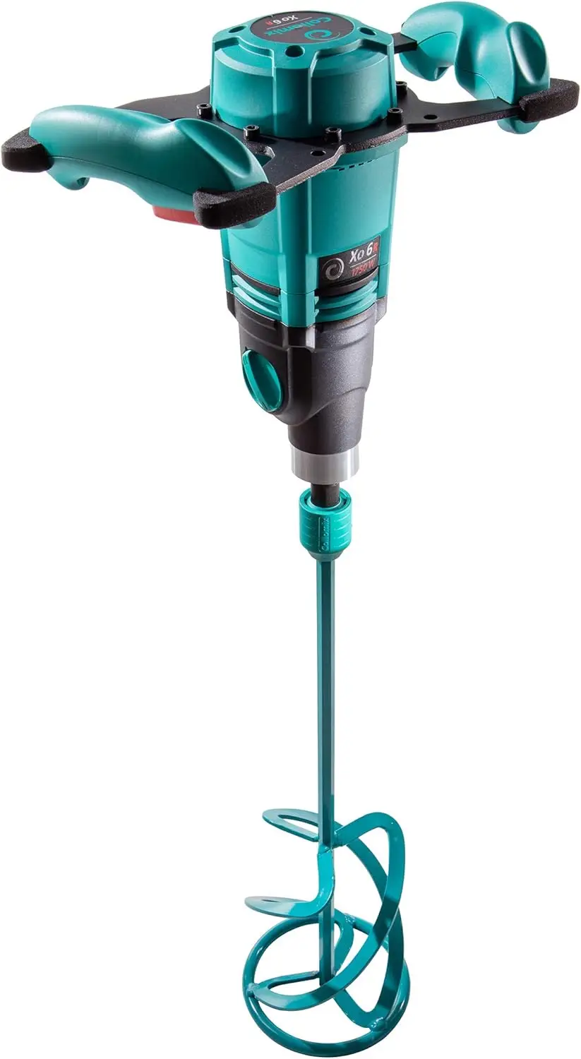 Paddle Mixer - 110V, 2.1  Portable Concrete Mixing Drill With 2-Speed Gearbox & Hexafix Paddle Connection - Xo6R