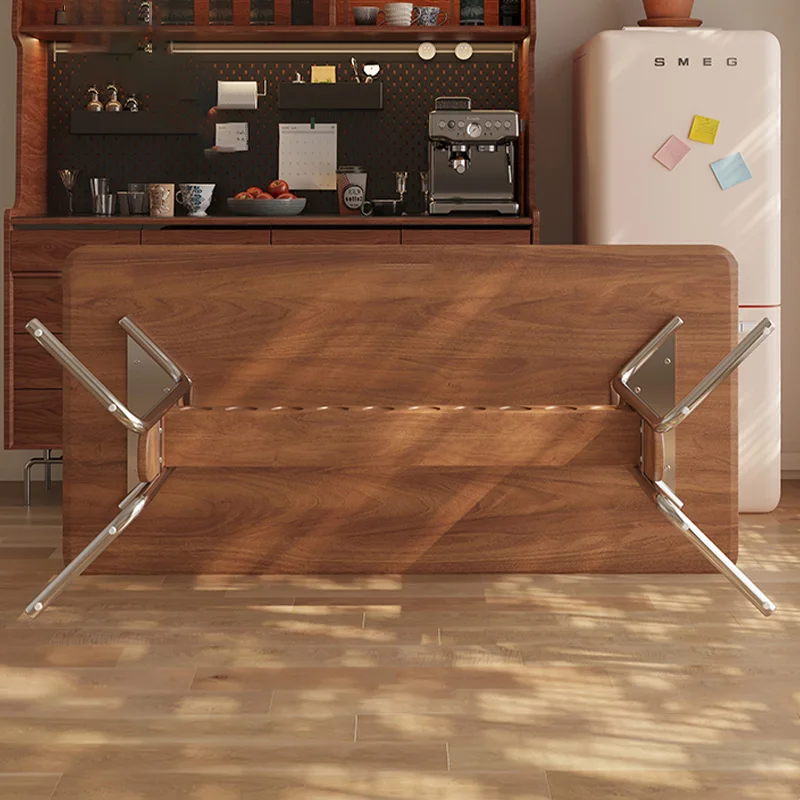 Rectangular Rock Slabs Dining Table for Apartment Modern Home Kitchen Tables with Storage Luxury Stainless Steel Legs Cafe Table