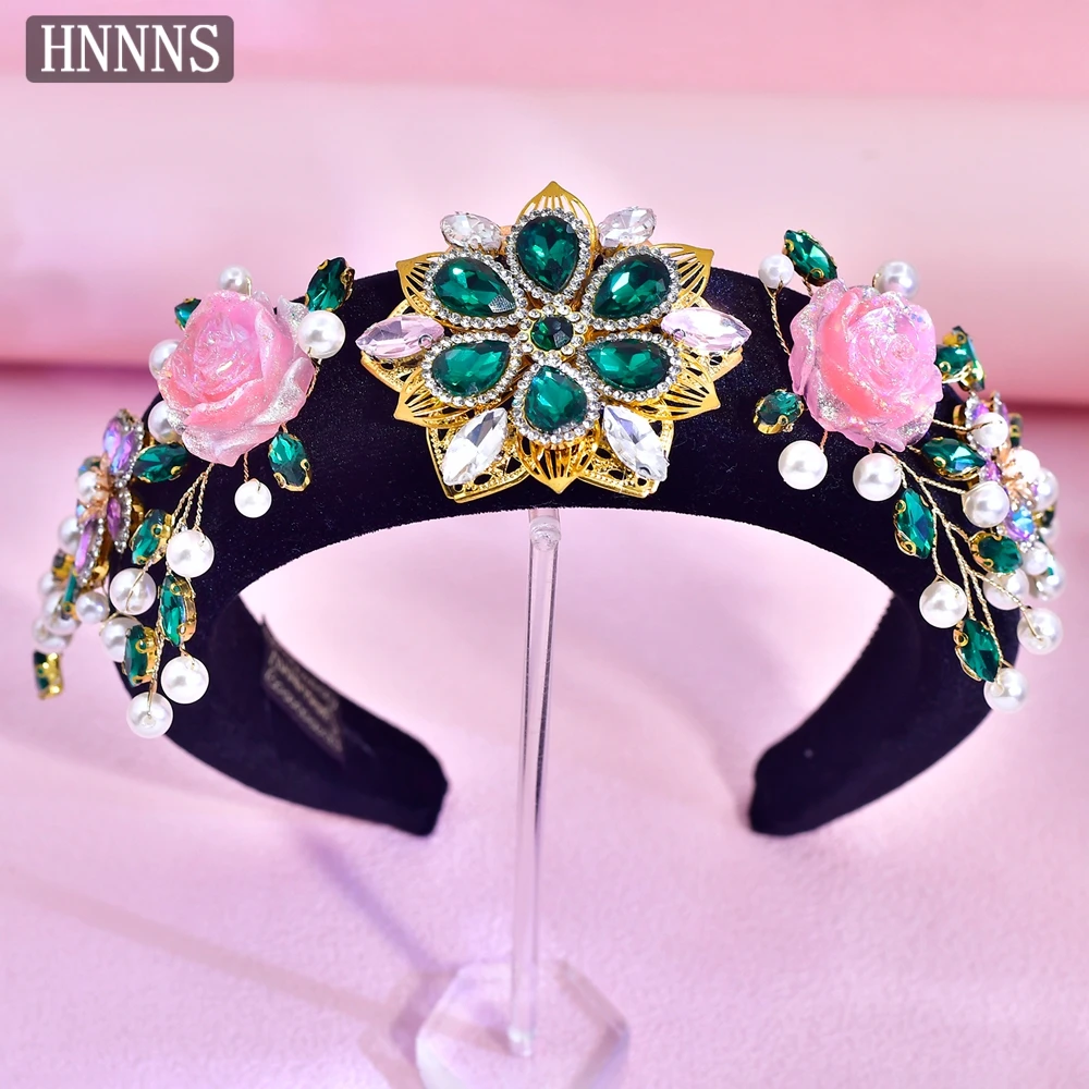 TOPQUEEN الزفاف الزفاف النمط الصيني رئيس هوب اليدوية سبيكة زهرة مطعمة المياه الماس السيدات مأدبة الشعر الحلي YXA405 #6