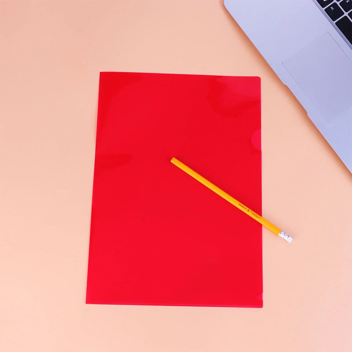 20pcs Office Document Folder Single Plastic File Foldersss Paper Folder L Shape Plastic Folder (Mixed Color)