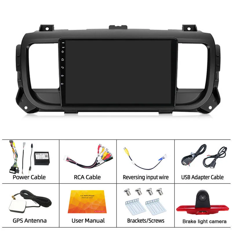 Android Car radio with Carpaly GPS Navigation + HD Rearview camera For Peugeot Expert Toyota ProAce Citroen Jumpy Fiat Scudo