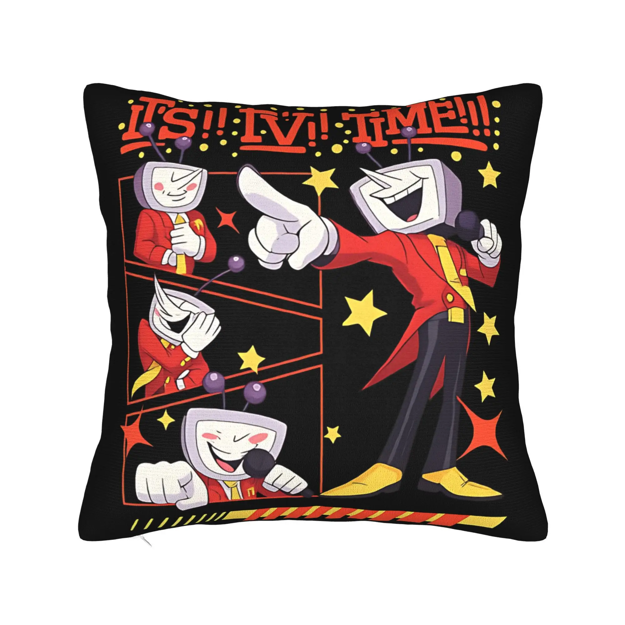 Tenna Deltarune Game It's TV Time Meme Pillowcase Printed Cushion Cover Gift  Throw Pillow Case Cover Living Room Square 45*45cm