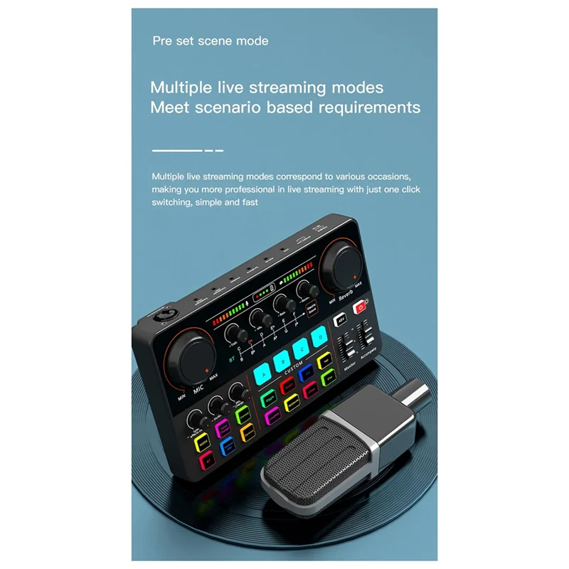 

-ABAB New H500 Sound Card Live Broadcast 12 Electronic Tone Sound Card Audio Soundcar Voice Changer For Mobile Phone Computer