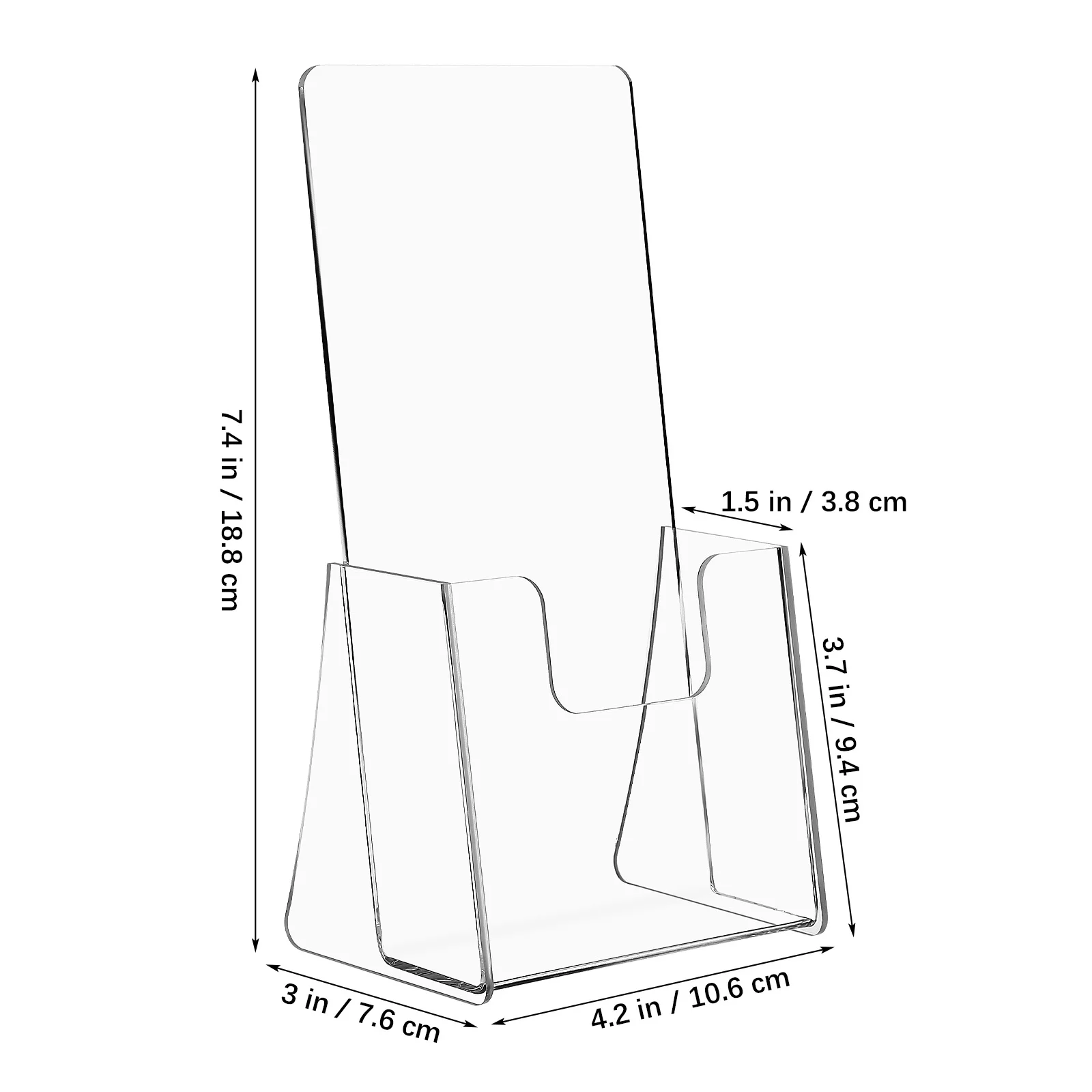 كتيب عرض موقف الاكريليك قاعدة دعم مستقرة عالية الشفافية تصميم أنيق لكونترتوب الأعمال الإعلانية Pamphlet #3