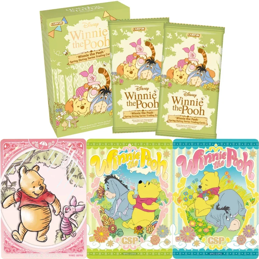 Genuine Winnie The Pooh Cards Healing Companion Season Spring Outing Chapter Disney Series Animation Collection Card Toys Gifts