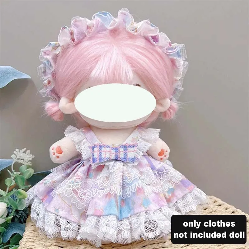 Mini-Kleidung für 20 cm Baby-Baumwollpuppen, Anziehrock-Set, 20 cm Puppenkleidung, Outfit, Lolita-Rock, Puppenkleidung, Puppenzubehör – Detail 4