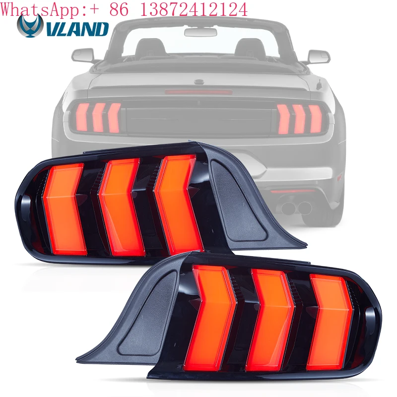 

VLAND S650 Style LED Tail Lamp Taillight Sequential Turn Signal Rear Light S550 2015-2023 STI VA Tail Light for Ford Mustang