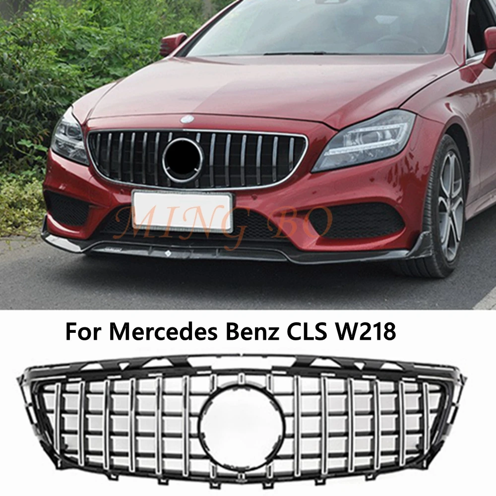 

For Mercedes Benz CLS Class W218 2011-2014 2015-2018 Car Front Grille Bumper Hood Mesh With Camera Hole Grille