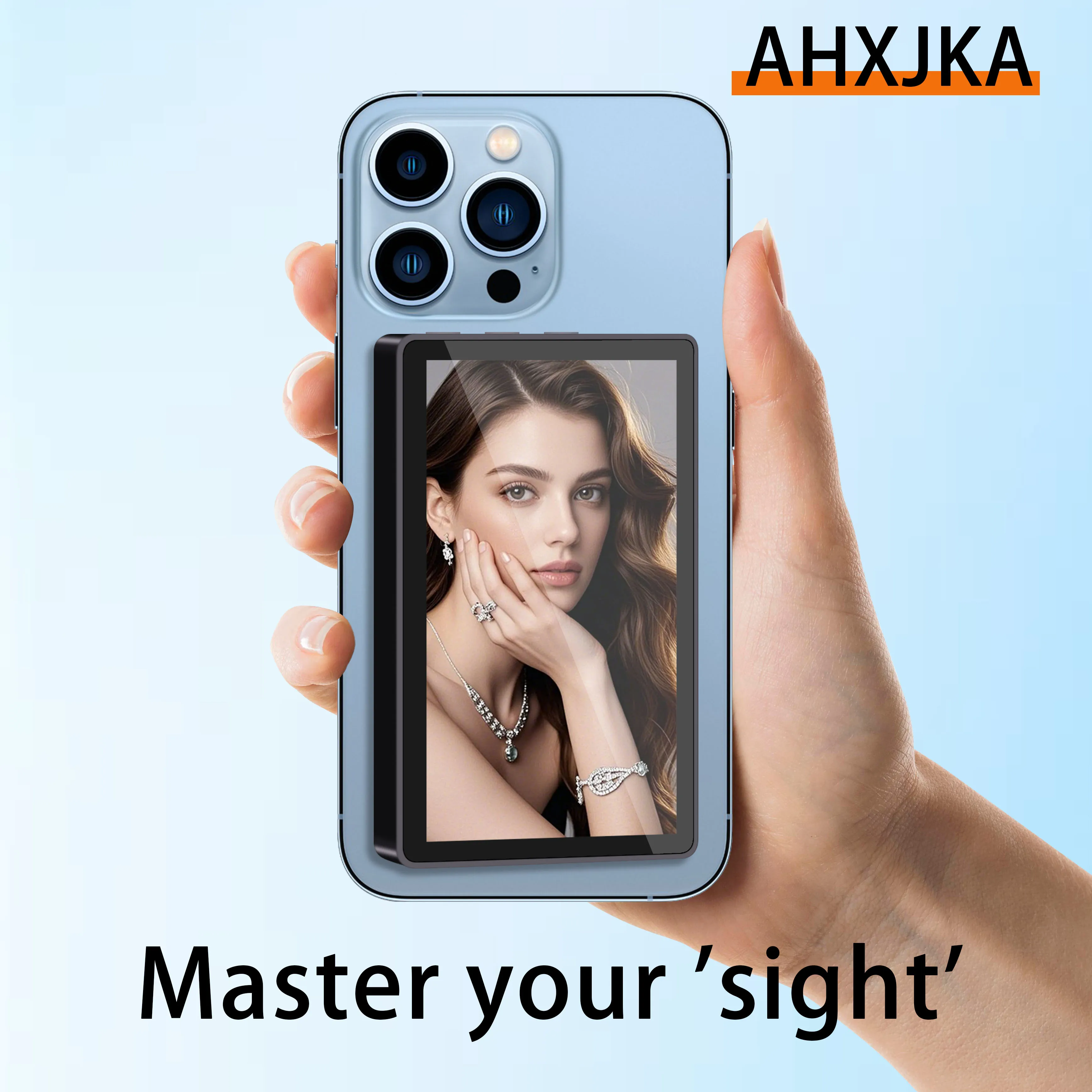 

AHXJKA Magsafe magnetic mobile phone selfie monitor screen for smartphone rear camera live selfie video streaming for iPhone