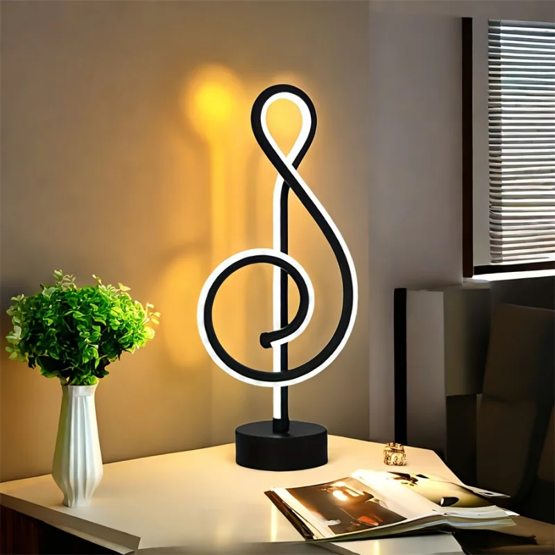 LED Musical Note Table Lamp Modern Simplicity Bedroom Bedside Creative Decorative Table Lamp Gift