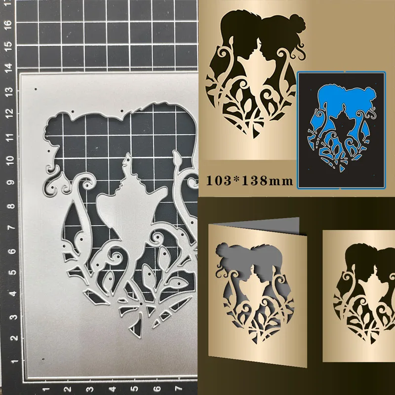 

Couple silhouette Metal Cutting Dies Stencil Scrapbook Album Stamp Paper Card Embossing Decor Craft Knife Mould