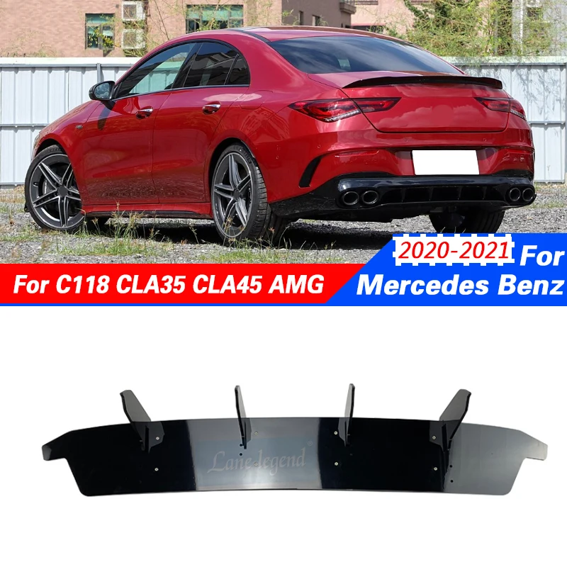 Gloss Black Rear Bumper Diffuser Spoiler Splitter Lip For Mercedes Benz CLA Class C118 CLA35 CLA45 AMG 2020-2021 Canard Bracket