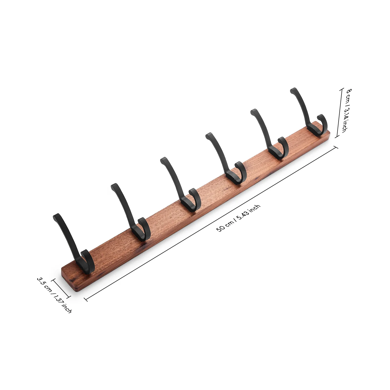 Black Wood Wall Hook Wall Hanging Coat Rack for Bathroom Kitchen Bedroom Hallway Wall Hooks Coat Clothes Holder 26957879