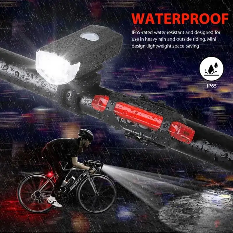 Luces de bicicleta, lámpara trasera delantera, luz trasera, recargable por USB, faro para bicicleta de montaña y carretera, accesorios para Ciclismo