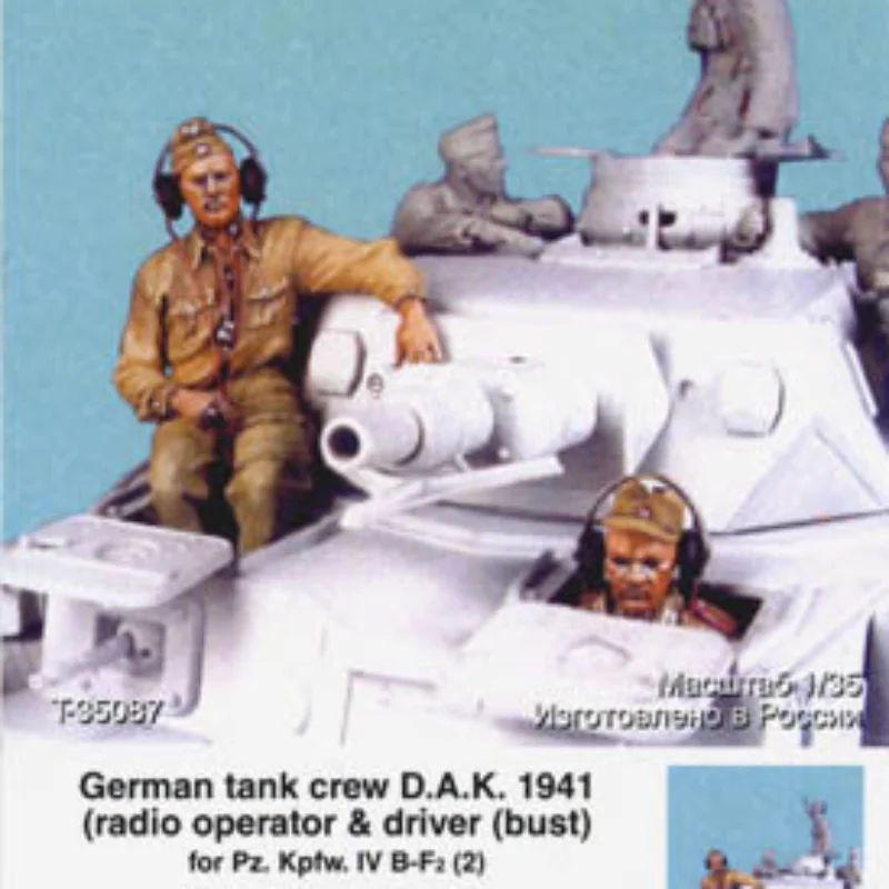 1/35 Resin Figure Model Kit History Military Tank Officer and Driver Miniature Hobby Toy Unassembled Unpainted Free Shipping