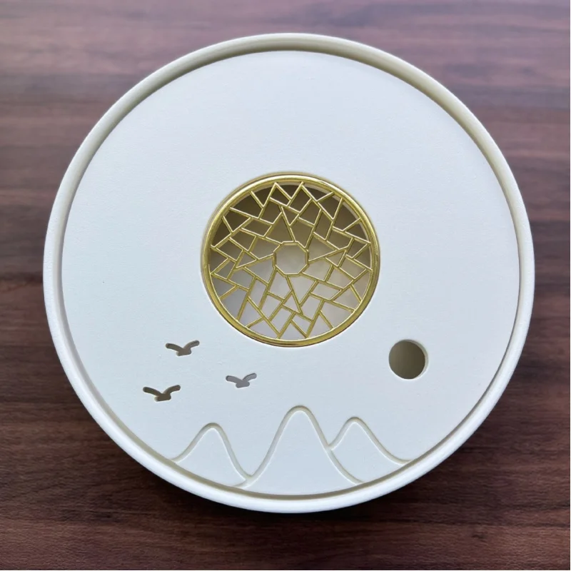 

Round Ceramic for Home Office Guest Meeting Retro Water Storage Kung Fu Set Tray Small Dry Bubble Tea Table