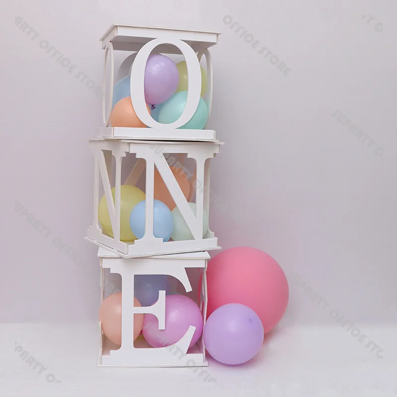 30cm Square Hollow Letter Balloon Filling Box A To Z Letters Birthday Backdrop Balloon In A Box Baby Shower Gender Reveal Decor