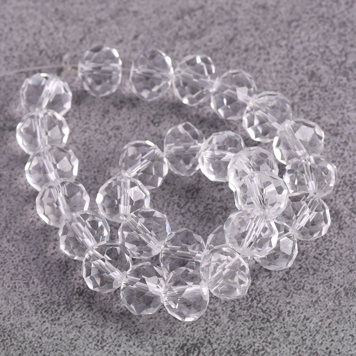 Clear Color 3mm 4mm 6mm 8mm 10mm 12mm 14mm 16mm 18mm Rondelle Faceted Crystal Glass Loose Spacer Beads For Jewelry Making DIY