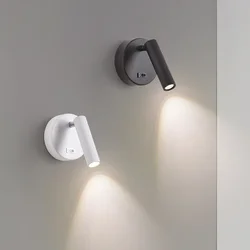 Moderna camera da letto studio applique da parete LED minimalista soggiorno luce creativa Hotel comodino girevole luce di lettura