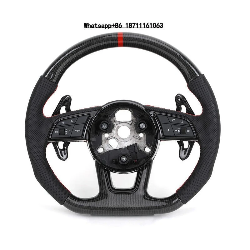 

RS Style Half Perforated Leather Carbon Fiber Steering Wheel A3 A4 A5 A6 C7 S3 S4 S5 B8 B8.5 B9 Q8 SQ5 RS3 8V RS5 RS7