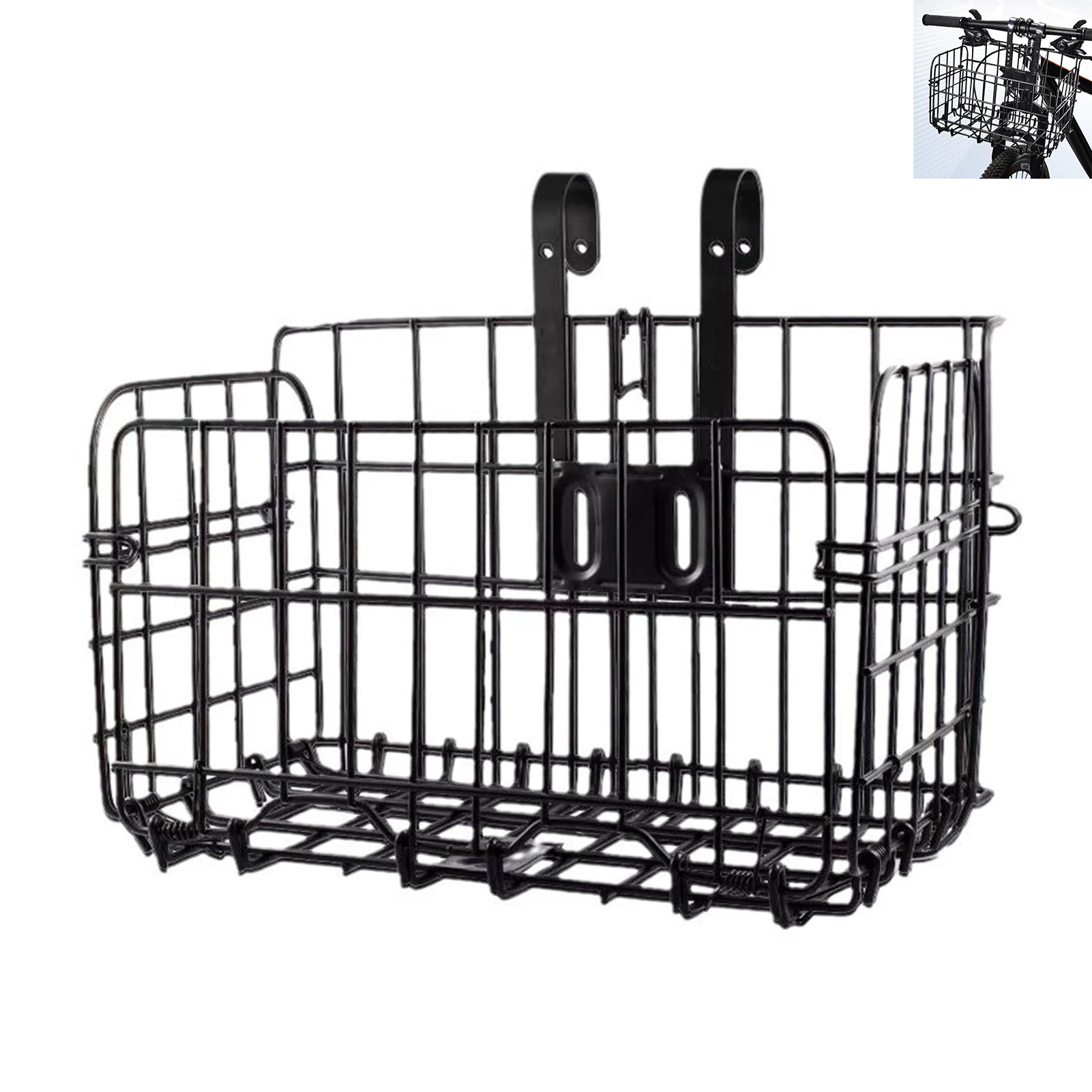 

Задняя подвесная железная задняя корзина для велосипеда. Прочная и невыцветающая передняя корзина для велосипеда. Подходит для большинства стандартных велосипедных спиц.