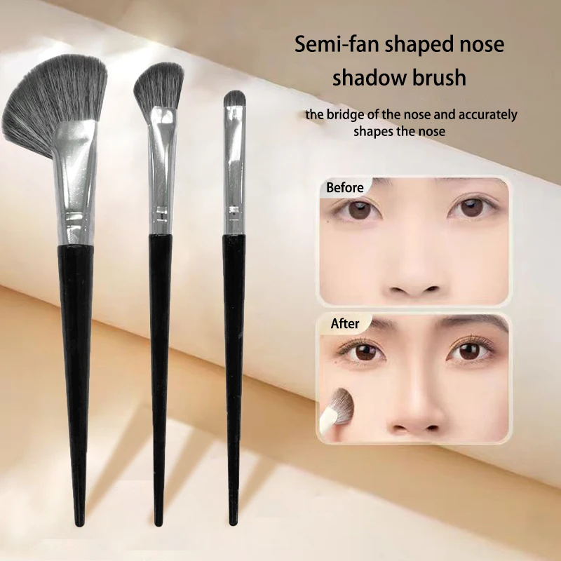 3pcs Sickle-Shaped Eye Liner Make Up Brush Synthetic Hair Fine Eyeliner Angled Eyeshadow Makeup Brushes Cosmetic Tools