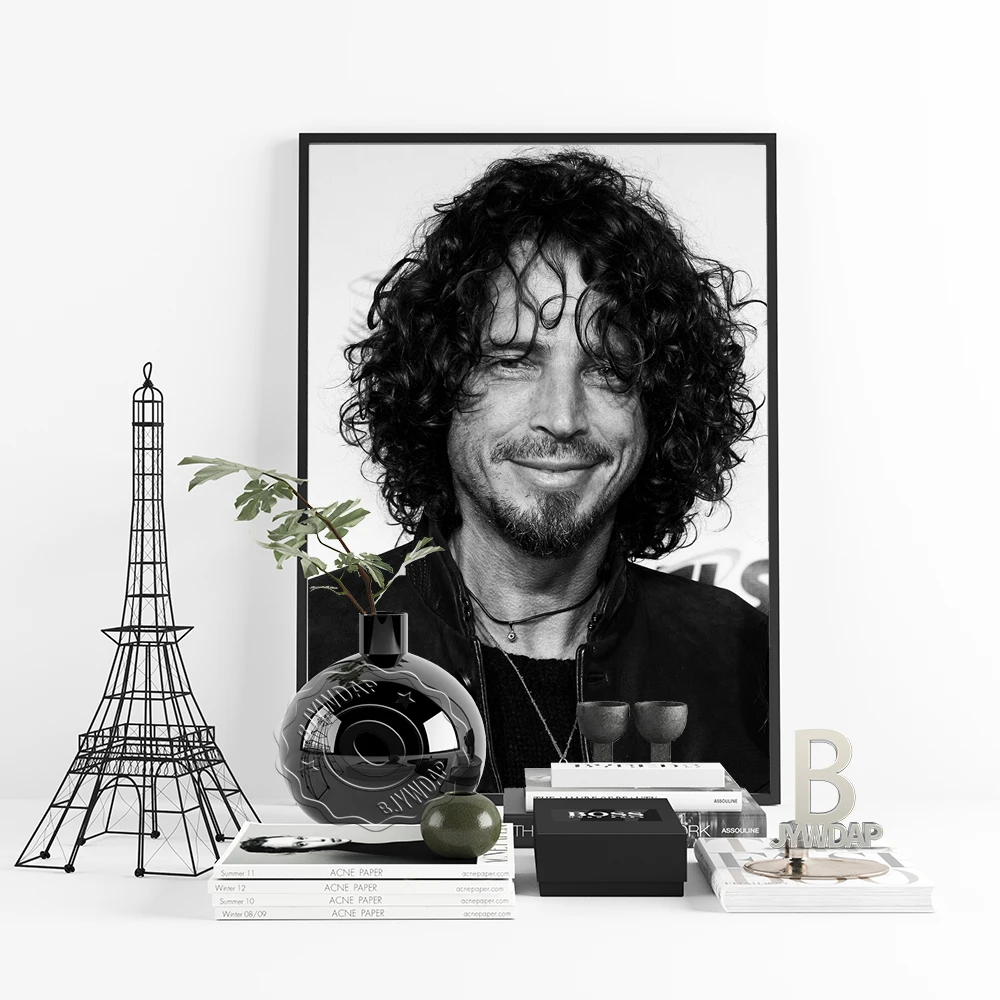 Chris Cornell Singer Guitarist Prints Poster Rock Music Star Wall Art Picture Bar Pub Club Canvas Painting Room Home Decor