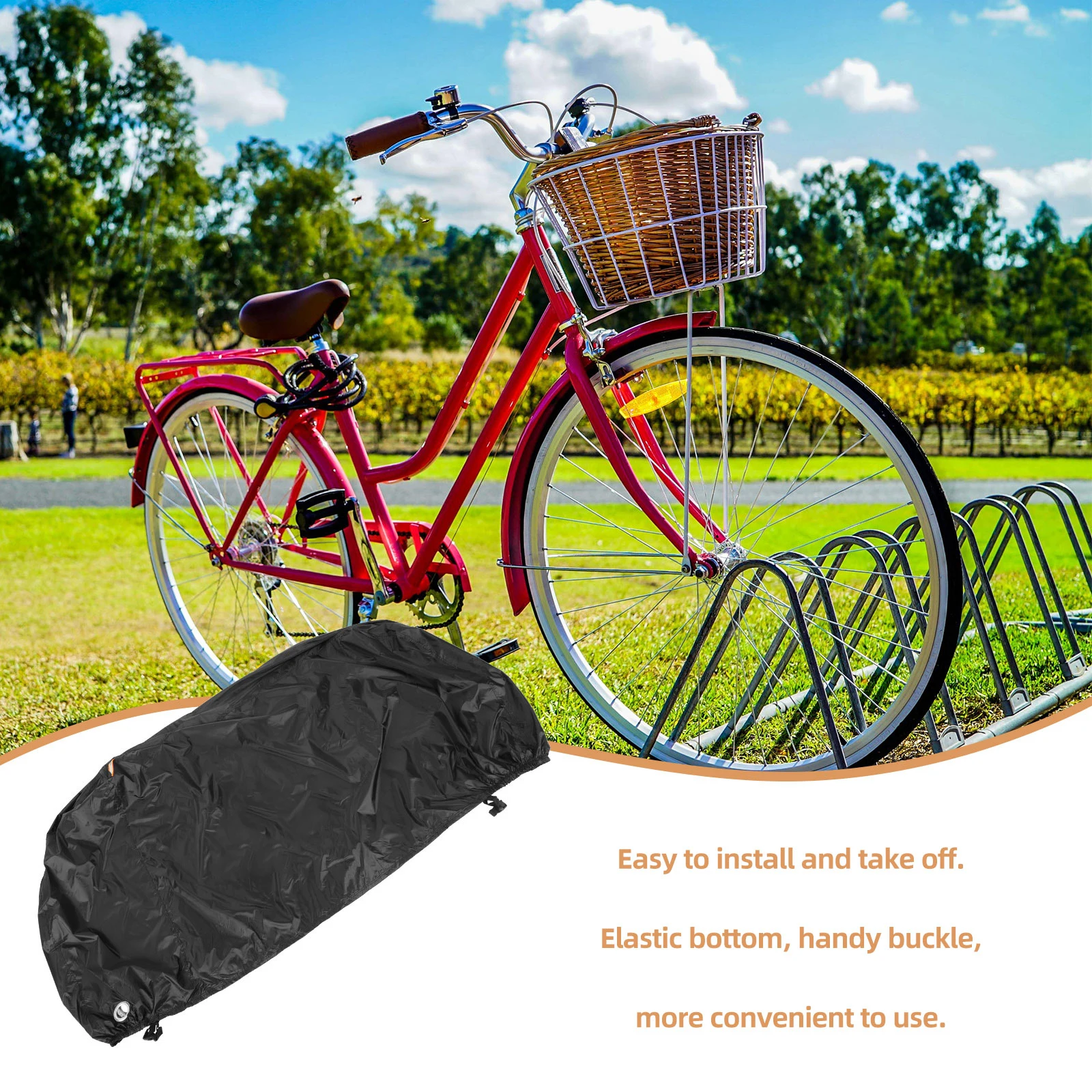 

Water Bicycle Waterproof Cover Bike Protective Outdoor Black 210t for Transport