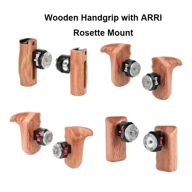 

CAMVATE Universal Wooden Handgrip with ARRI-Style Rosette M6 Male Connection Mount For Camera Cage A Pair Handle Grips