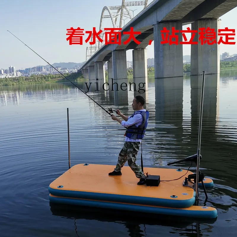 ZK inflatable floating platform, fishing platform floating fishing platform, portable fishing boat air cushion magic carpet