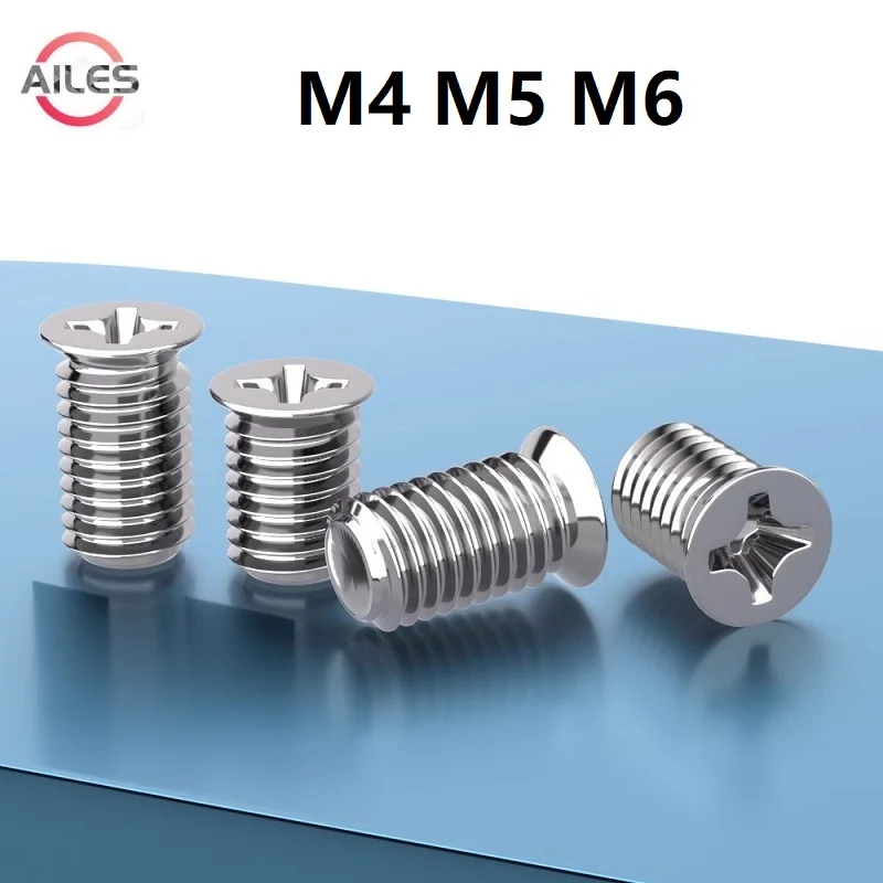 

Нержавеющая сталь 304, M4 M5 M6, нестандартные болты с потайной головкой и крестообразным утоплением, плоская головка Philips Crews