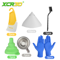 3D Printer Resin Filter Funnel Kit Silicone Funnel Paper UV Resin Funnel Filter Cup Cleaning Silicone Shovel For SLA LCD DLP