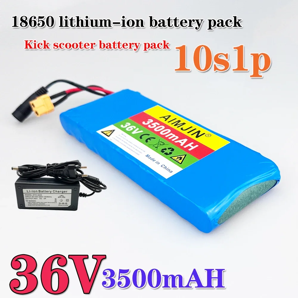 

10S1P 36V 3500mAh Battery Pack 3.5Ah 18650 Lithium Li-ion Rechargeable Batteries Electric Car Bicycle Scooter 20A BMS 500W