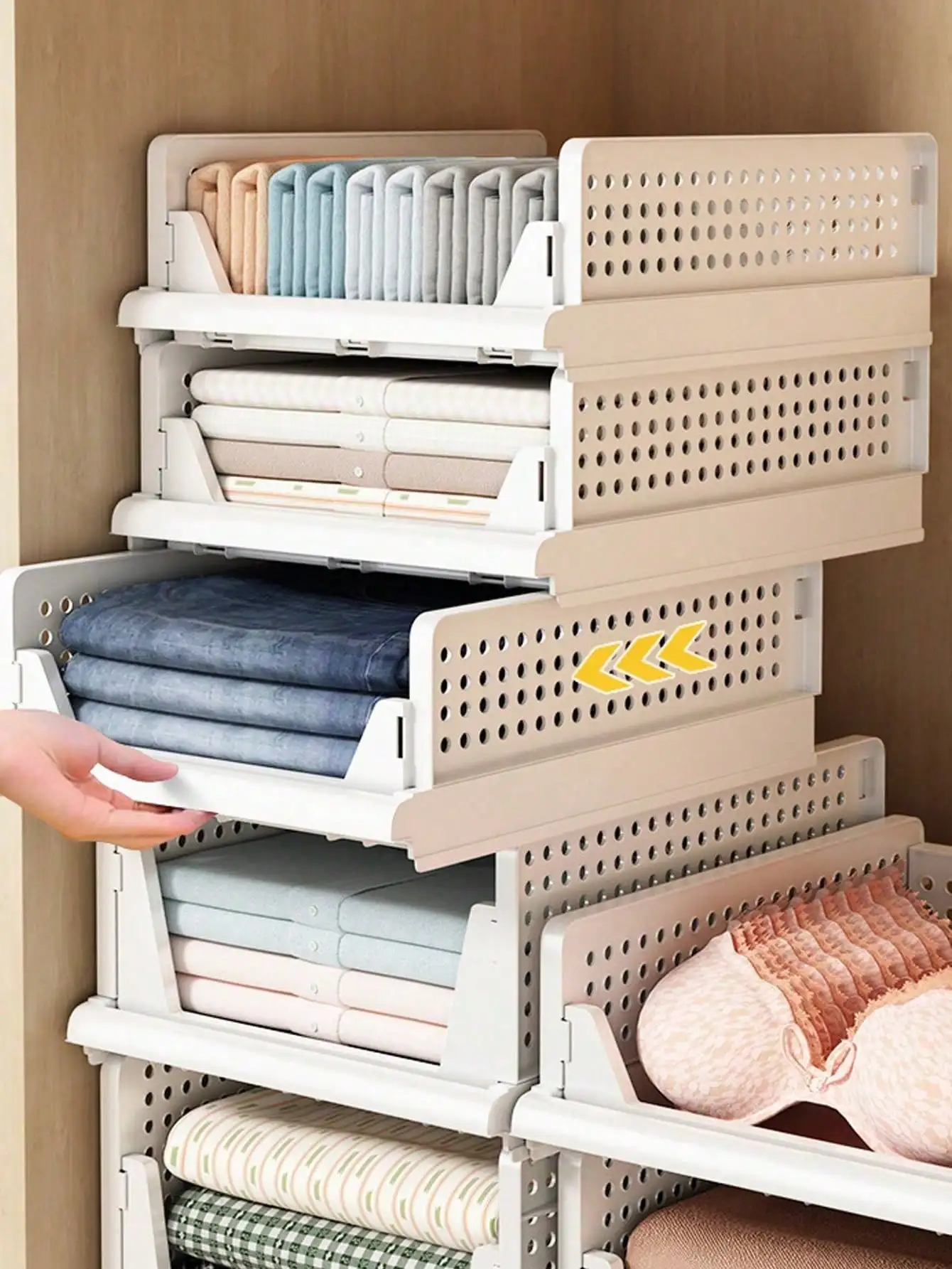 Bamboo Foldable Pull Out Divider Kitchen Organizer