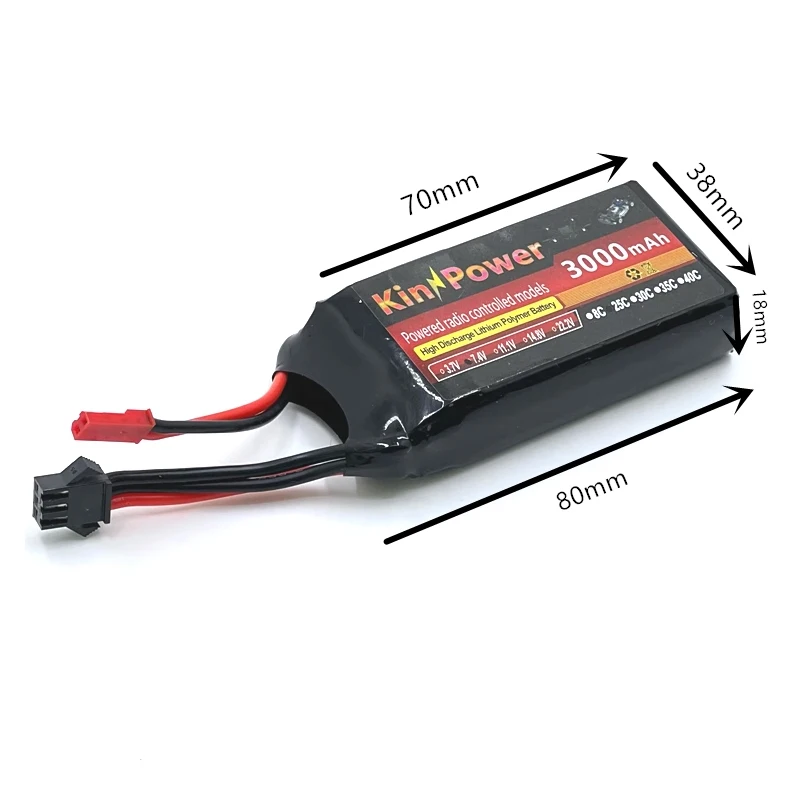 

7.4V 3000 MAh Lithium Battery Upgrade Modification Accessories Suitable for Remote Control Car Bull Model MN128 MN86